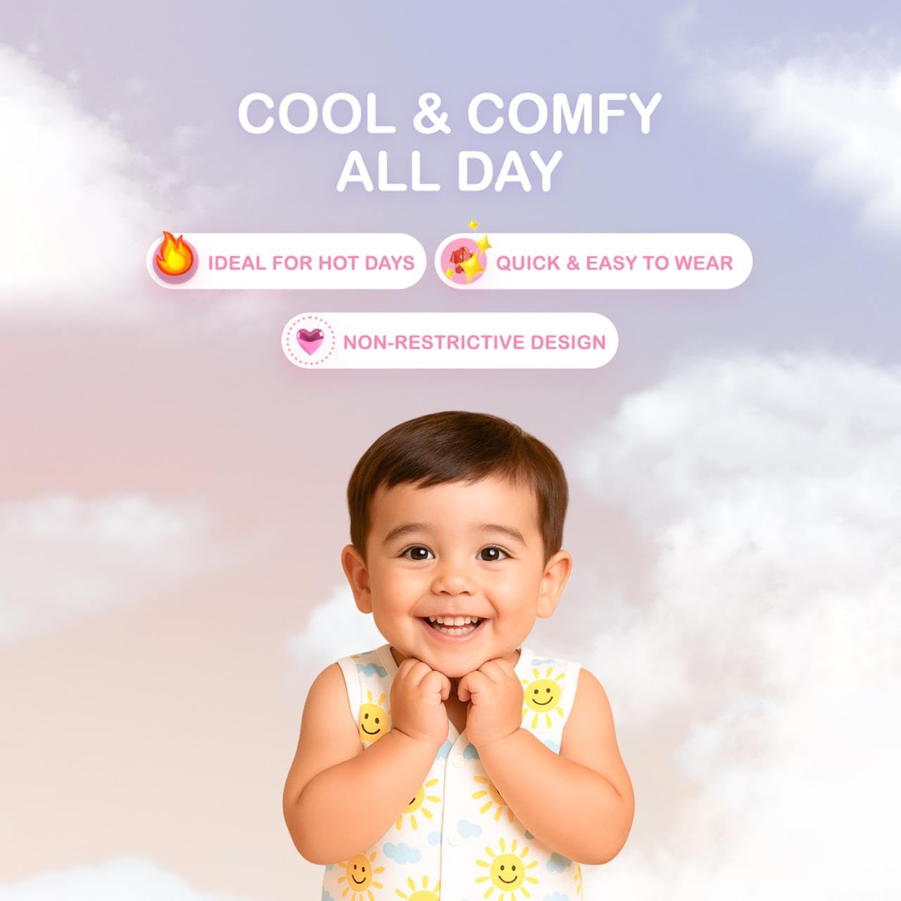 Kidbea® Newborn Baby Jhabla Unisex – Organic Cotton Muslin Top | Soft & Breathable Summer Wear for Boys & Girls | Duck, Chick & Sun Print Infant Clothing 6 to 9 Months - Image 6 thumbnail