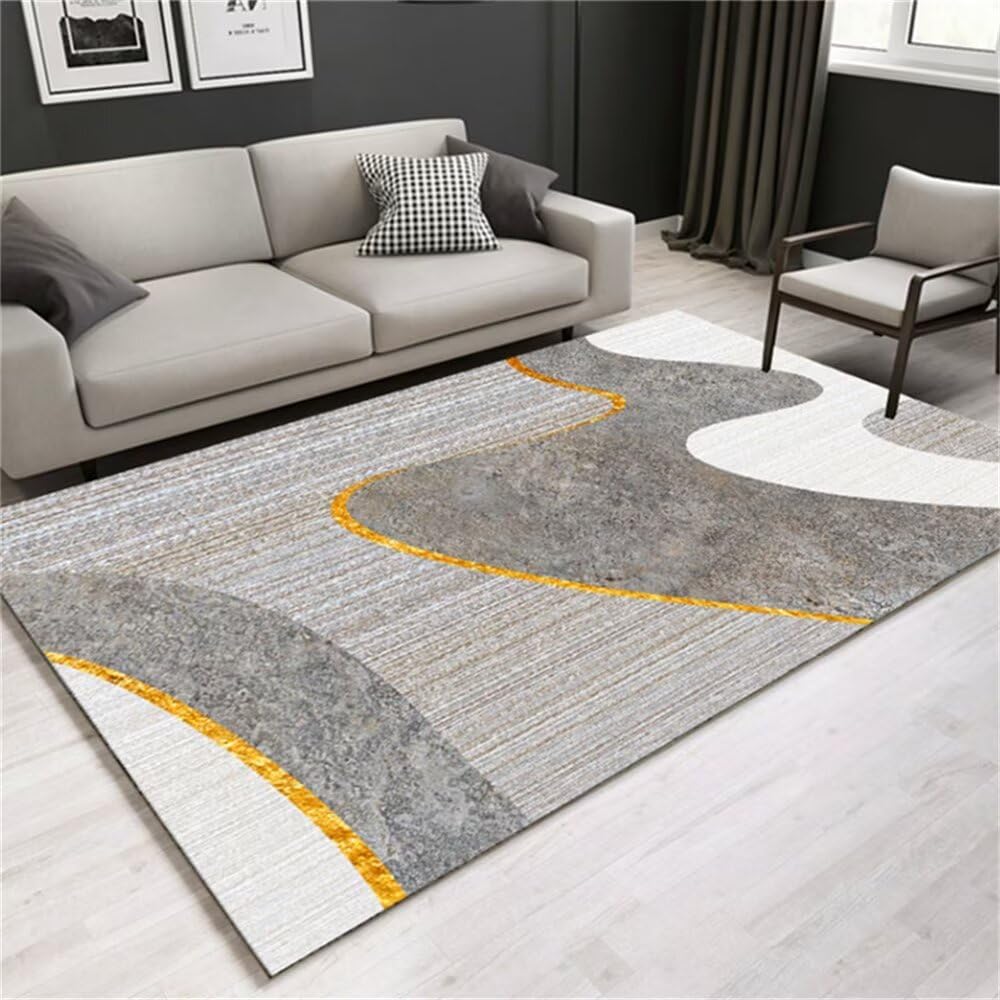 Tapis sol bureau 140x200cm rectangulaire géométrique antidérapant