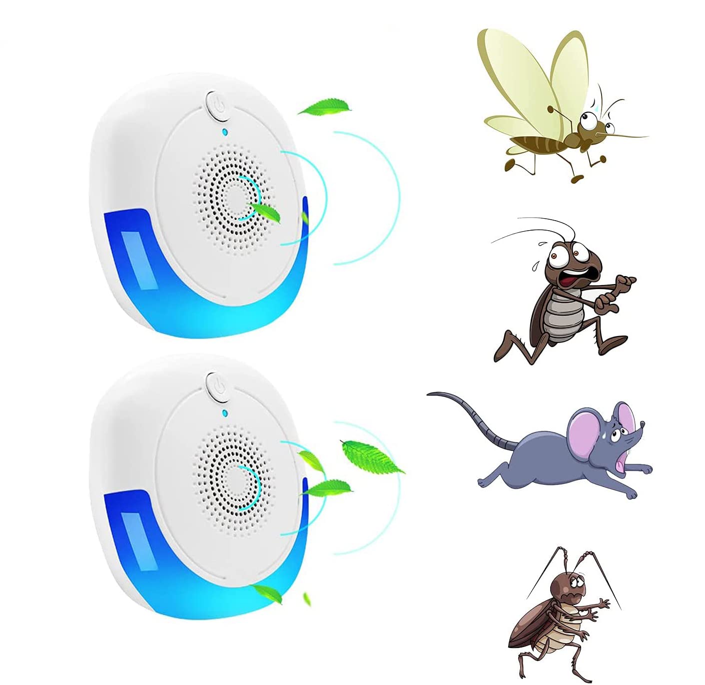 Ultrasonic Pest Repeller, 2 Packs Pest Repellent Electronic Plug, Ultrasonic Pest Control Mosquito Repellent Indoor for Home, Office, Repel Bugs for Roaches Spiders Flies Mosquitoes bat Fleas Rodents