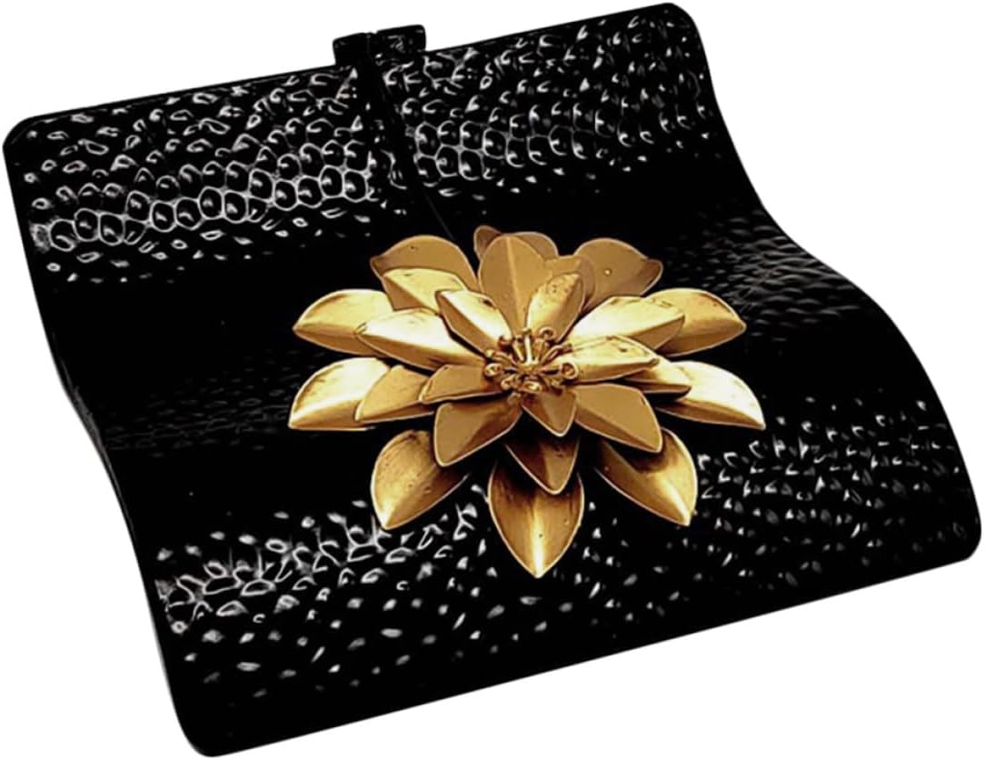 Alipis Decorative Tabletop Napkin Holder with Pressed Floral Pattern Household Paper Napkin Dispenser for Dining Table for Kitchen and Restaurant