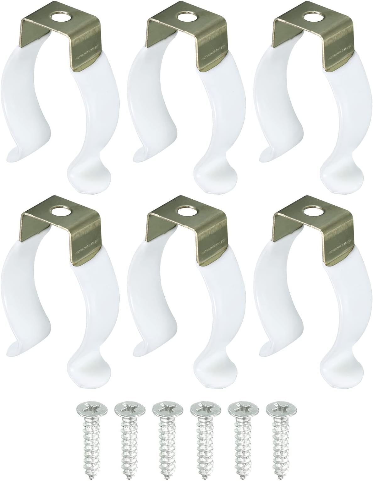 T8 U Clips Holder Bracket for LED Light Bulb Mounting Bracket Support Stainless Steel Fluorescent Tube Holder with Screws Pack of 6