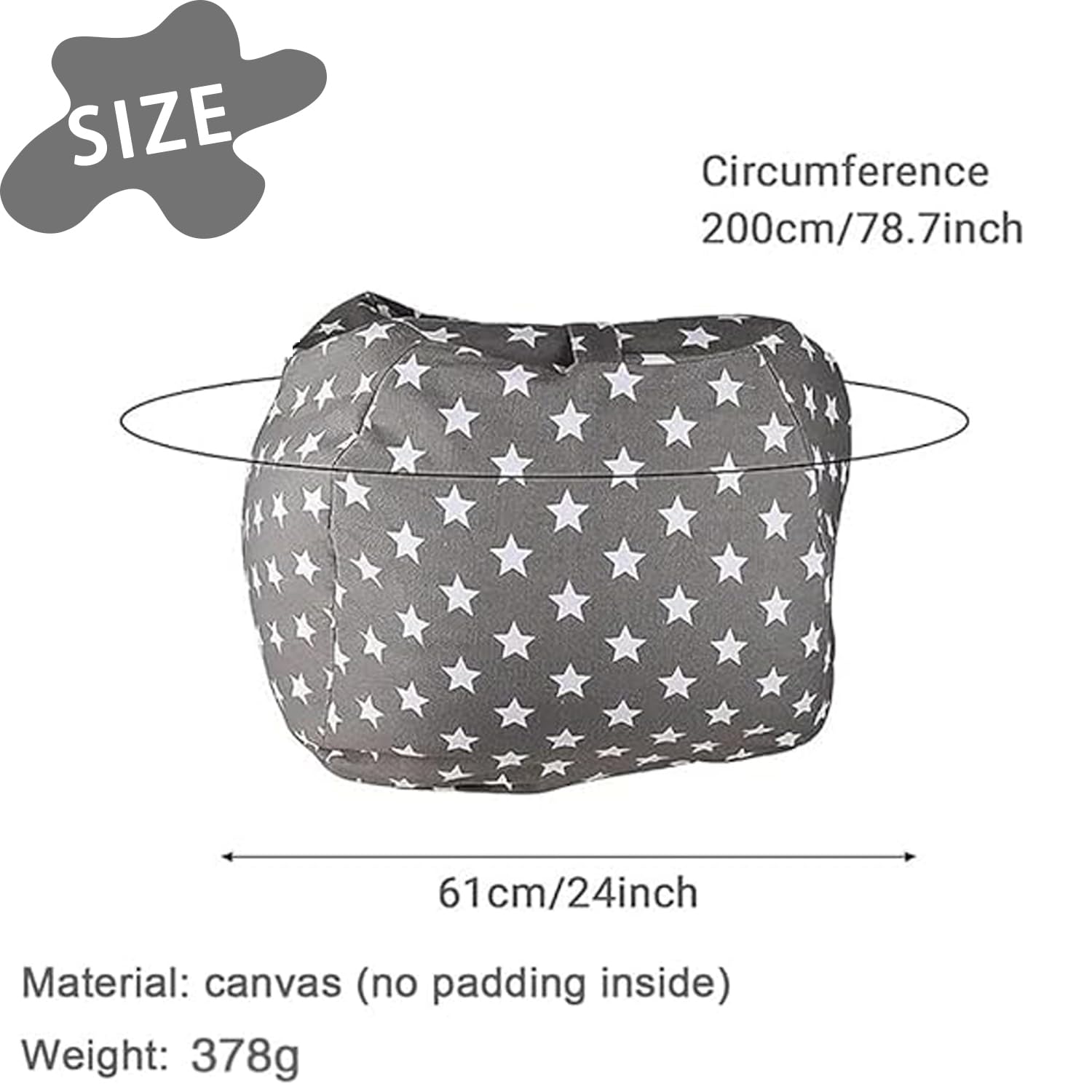 Bolsa Almacenamiento Juguetes Felpa, Lona Bolsa De Frijoles Rellenable, Niños Beanbag Sofá Con Cremallera, Puffs Plegable Para Niños, Puf de Peluche, para Organizar Juguetes, Ropa (24 Pulgadas) (24)