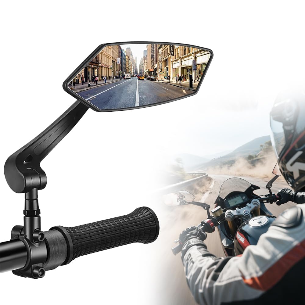 Bicycle Mirrors for Handlebars, 360Β° Adjustable Wide Rear View Bicycle Mirrors, Bike Mirror for Electric Bikes, Bike Rear View Mirror for Scooter, Motorcycle (Right)