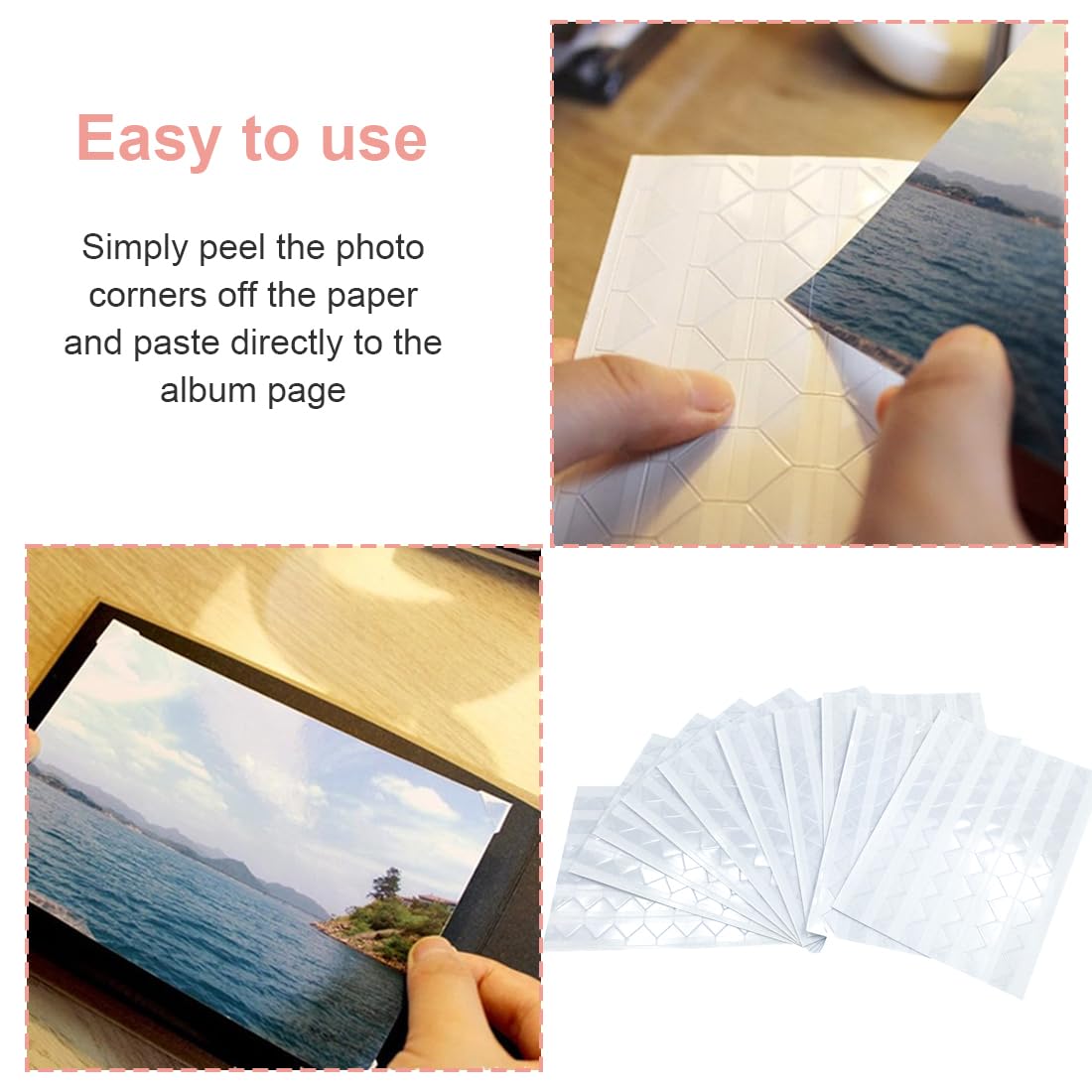 Lot De 2040 Autocollants Pour Coins Photo ExeQianming - Transparents, Pour Albums, Scrapbooking, Journal, DIY