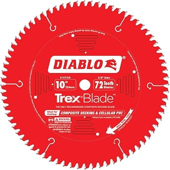 Diablo TrexBlade Saw Blade - 10" Diameter, 72 MTCG Teeth, 5/8" Arbor