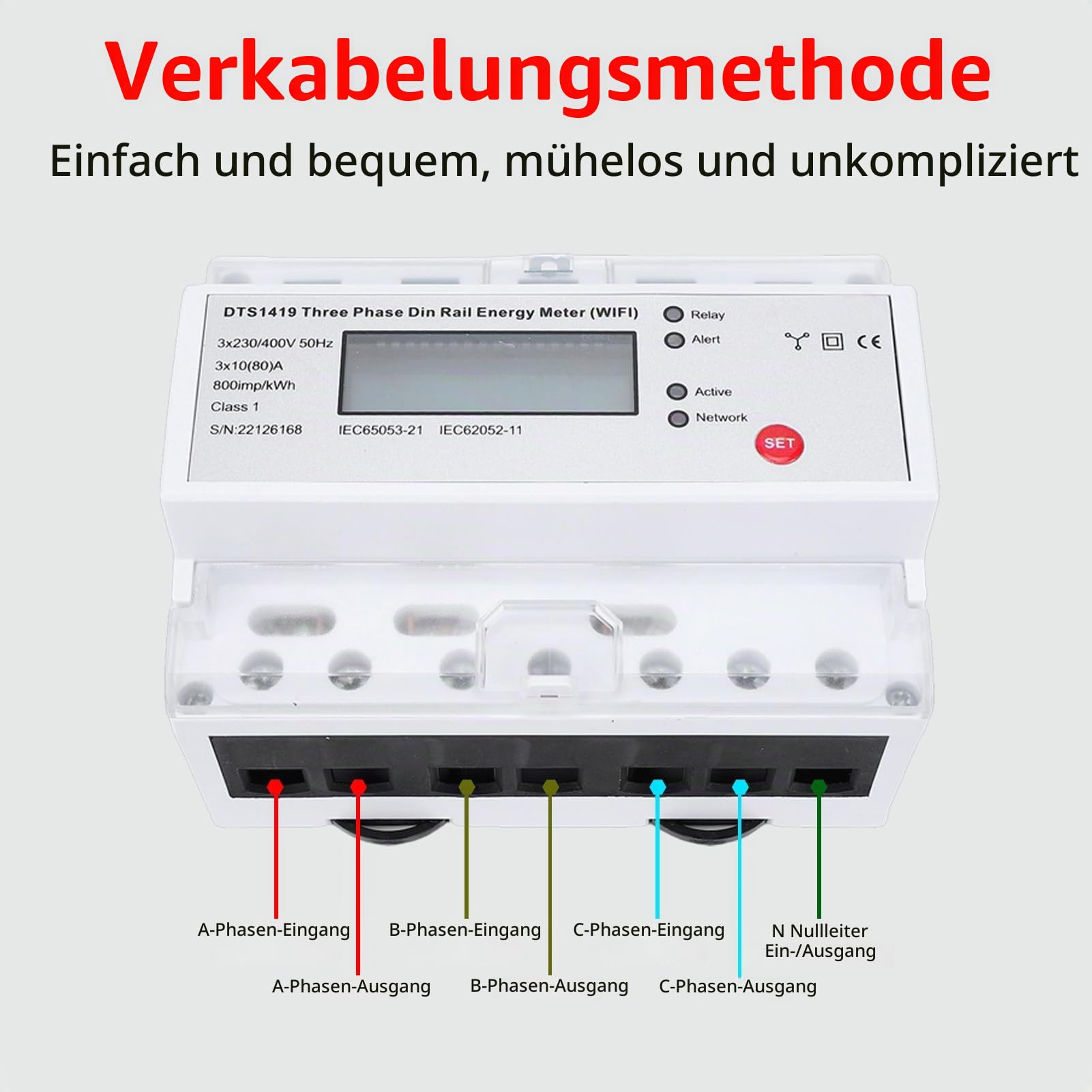 TY WiFi 7P 3-Phasen-Relaismodul Elektromagnetisches Relais mit Energiemessung Fernbedienung Timer-Funktion für gewerbliche, industrielle und private Anwendungen