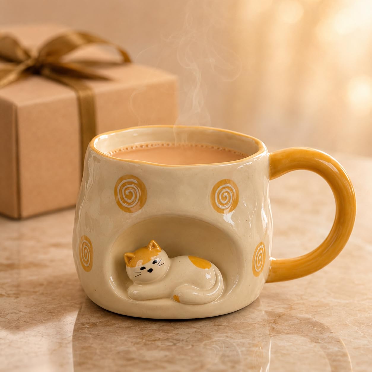 Cat Mug | Cute Ceramic Coffee Mug 200ml | Handcrafted Gift Box-image-35