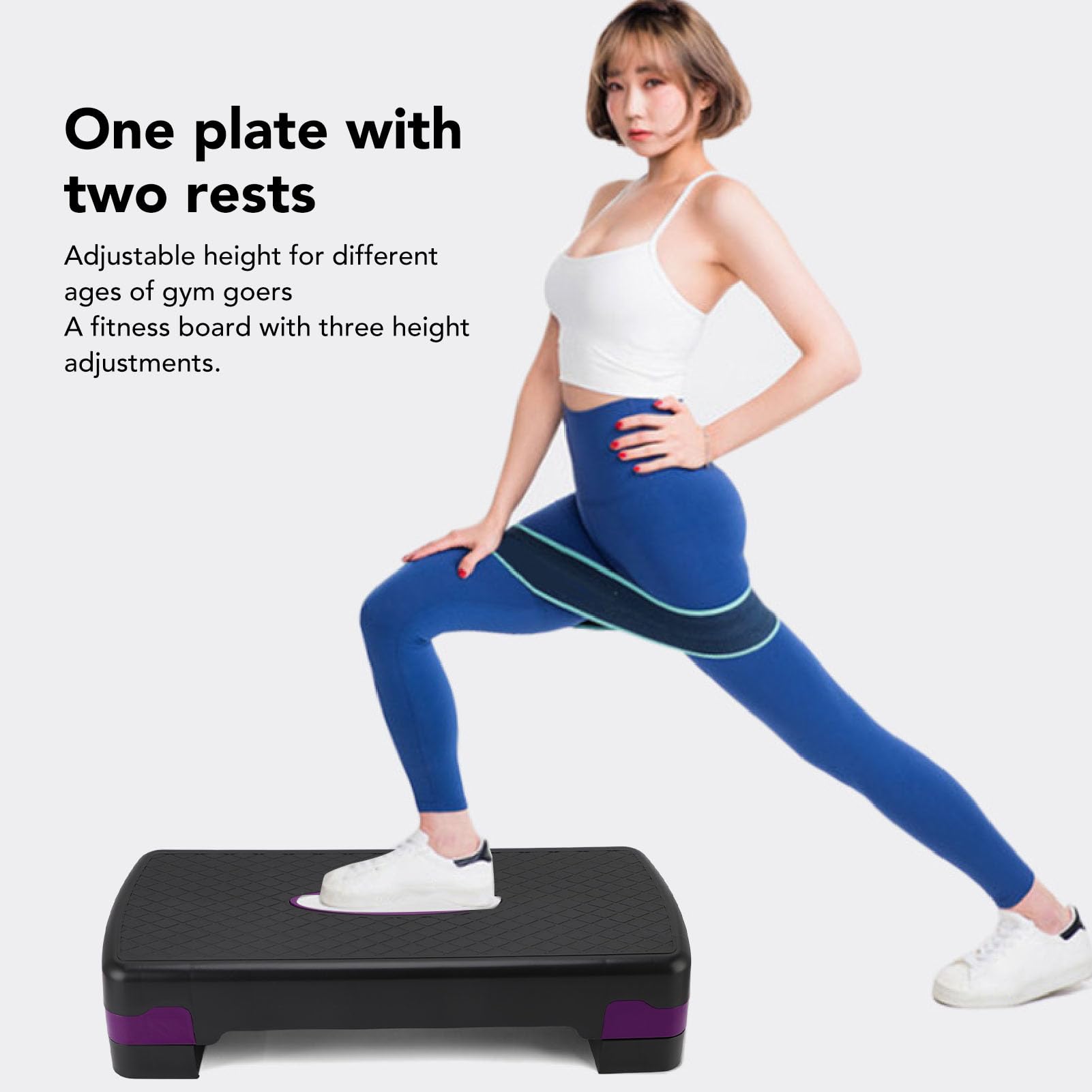 Regulowana Platforma do ćwiczeń, Kompaktowy Stepper Fitness, Stepper z możliwością Układania w Stosy o Przenośnej Konstrukcji, Idealny do Domowej Siłowni, Treningu Cardio i Siłowego