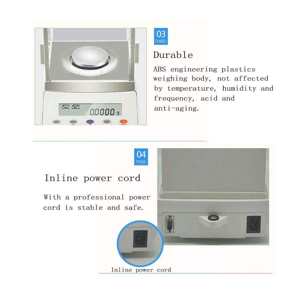 Bilancia da Laboratorio ad Alta precisione, Bilancia Elettronica, conteggio scientifico in Grammi per Laboratorio, gioielleria, Industria, pesatura Aziendale (220g/0.0001g)
