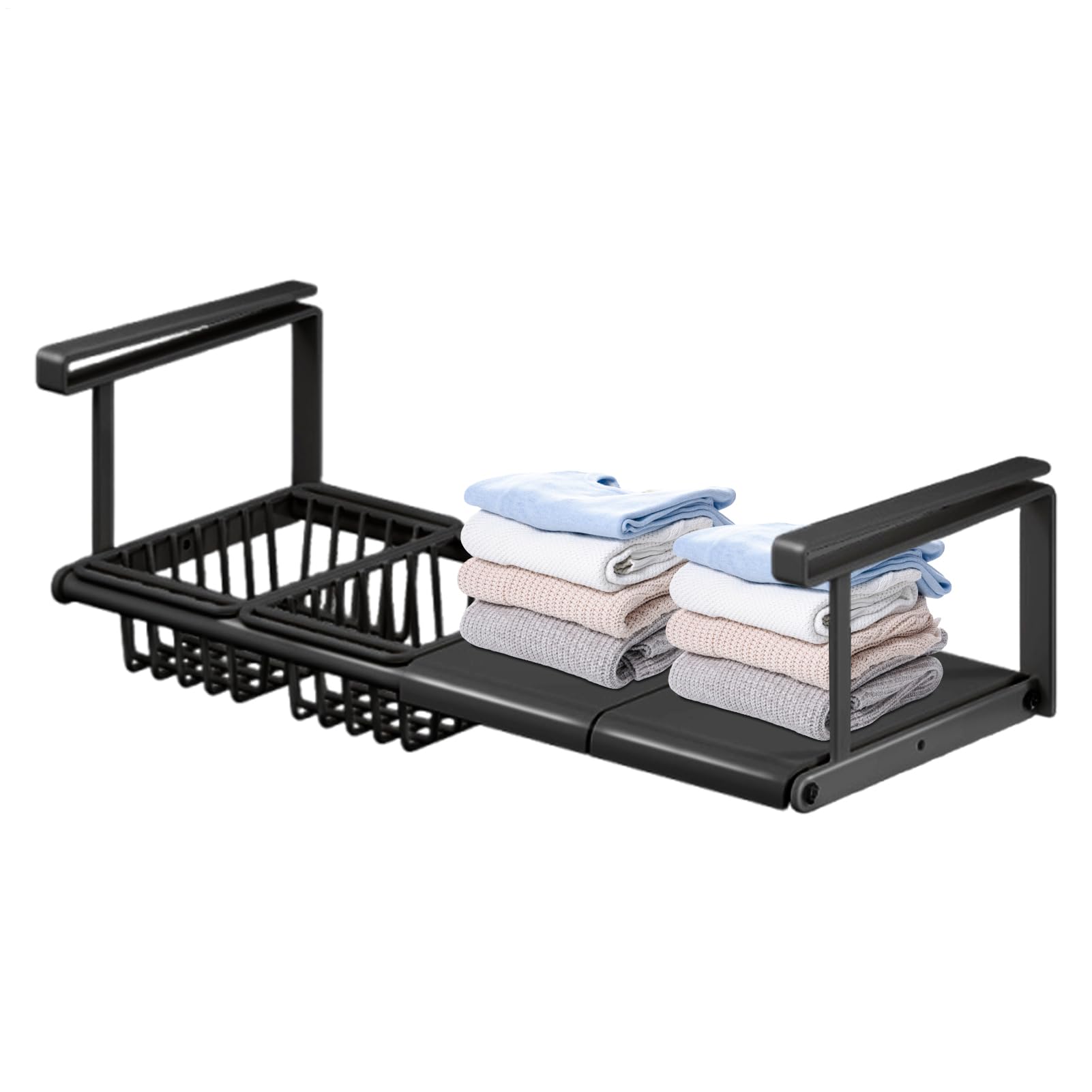 Generisch Cesta de almacenamiento inferior - Organizador de armario para ropa - Organizador extensible para cocina, baño, dormitorio, armario, despensa, cuarto de lavandería