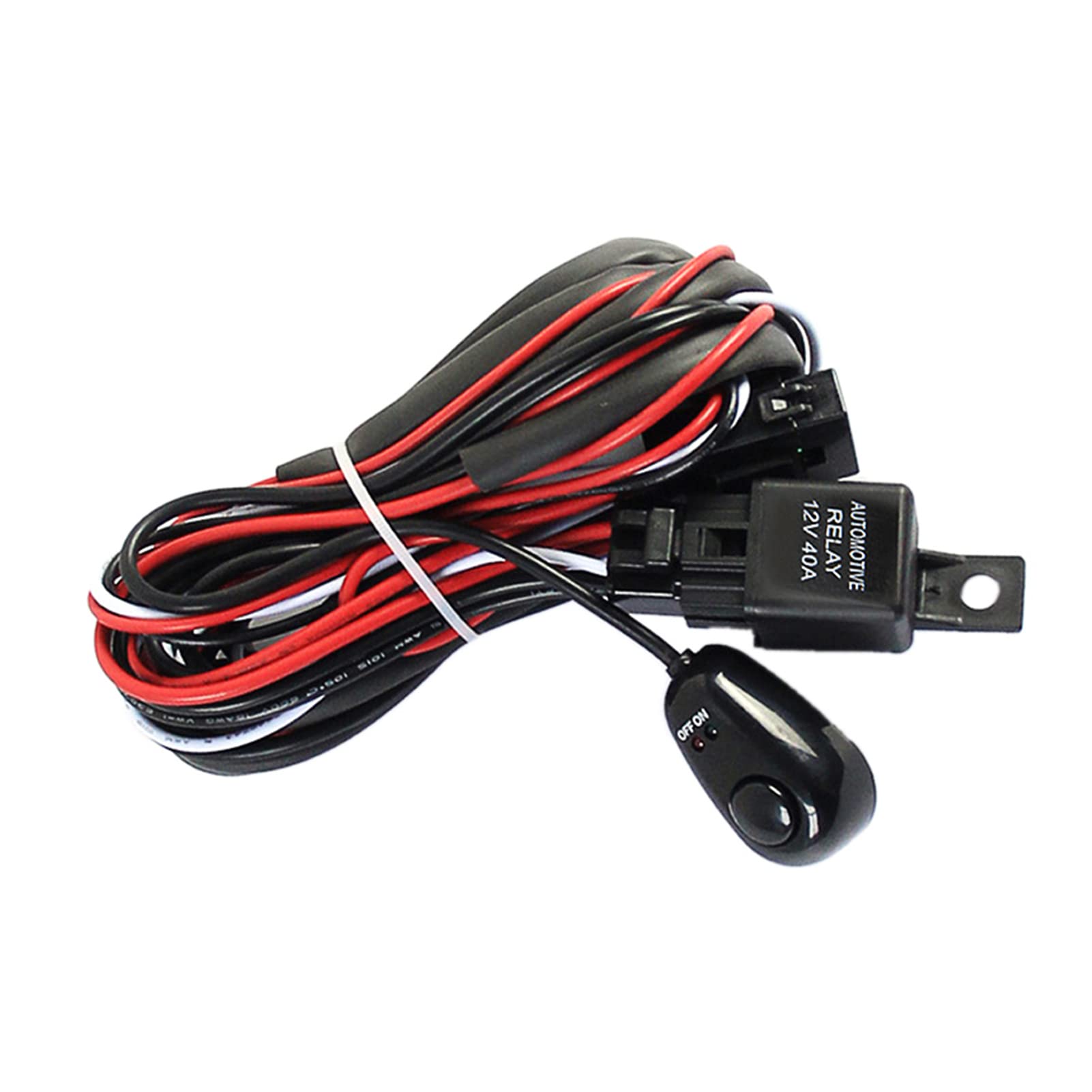 Pepisky Professional Wiring Harness Kit Loom For LED Work Driving Light Bar With Fuse Relay 12V 40A