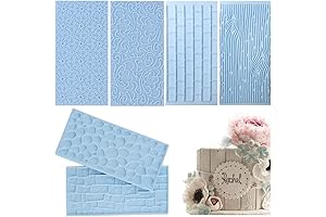 JOERSH Fondant Impression Mat Wood Fondant Mold Set: Emboss Intricate Textures on Your Cakes