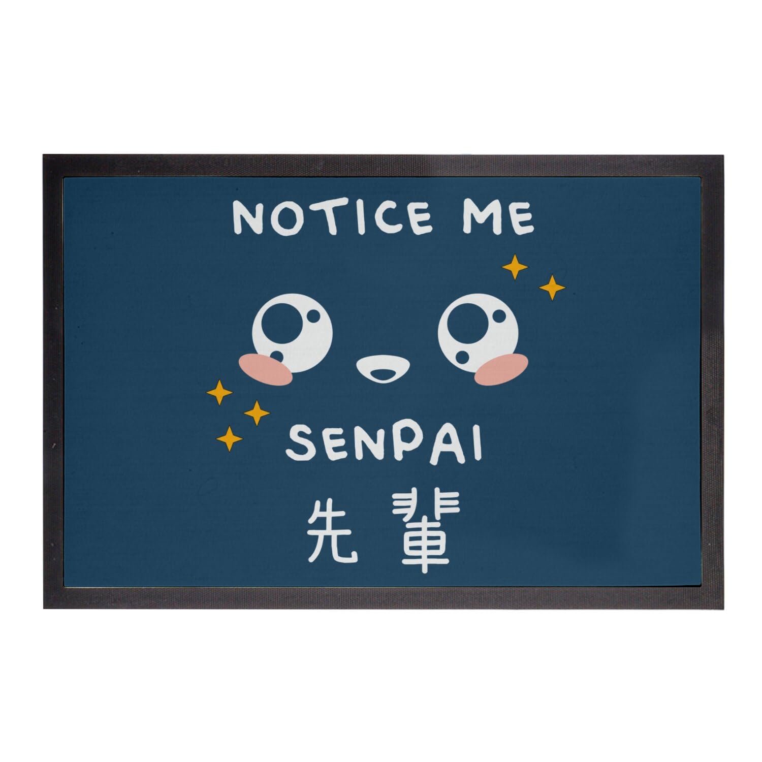 Paillasson bleu Senpai idée cadeau geek tapis entrée manga Japon 75x50