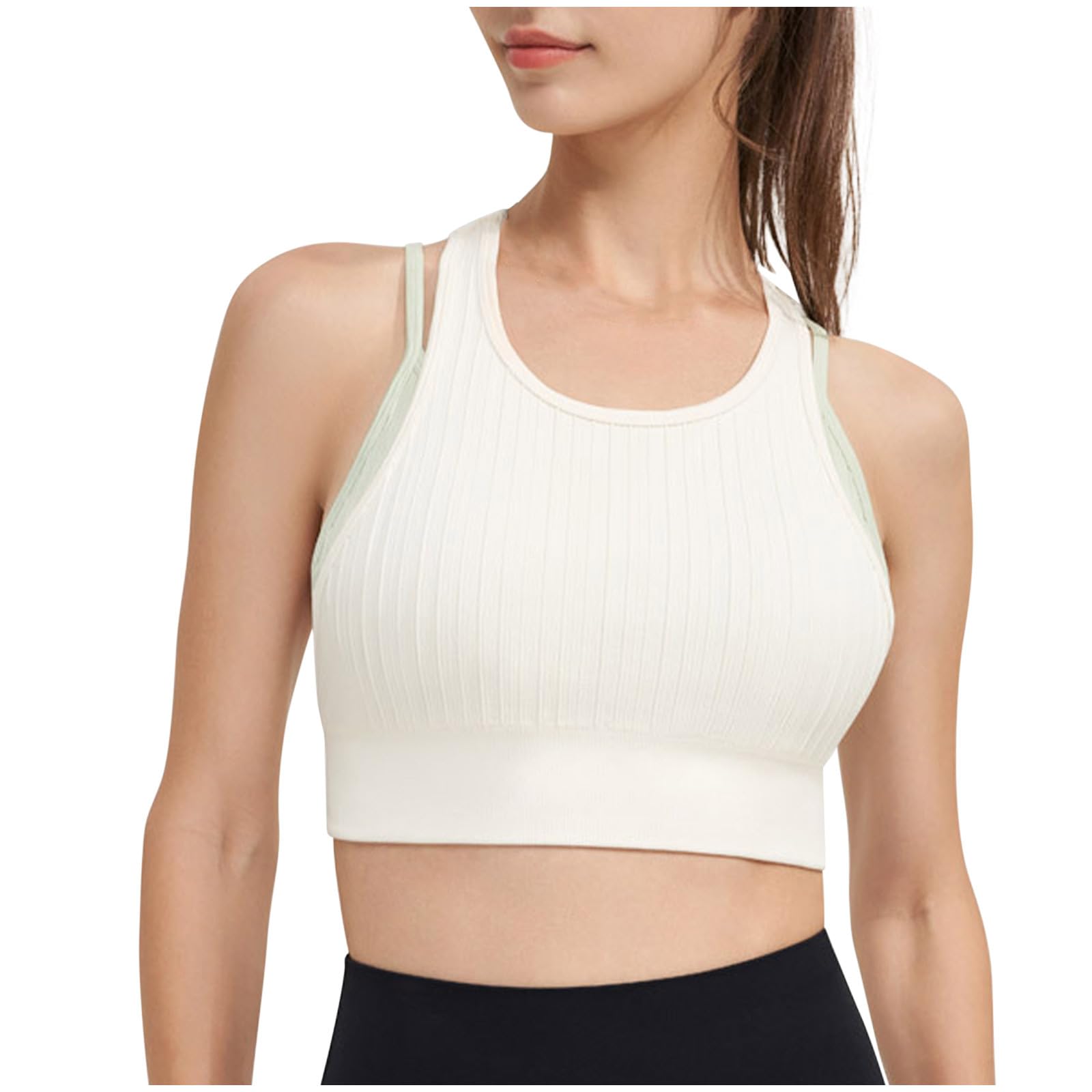 Womens Wirefree Racerback Sports Bra Longline Camisole Basic Crop Top Workout Going Out Tops Activewear Yoga Tank Tops