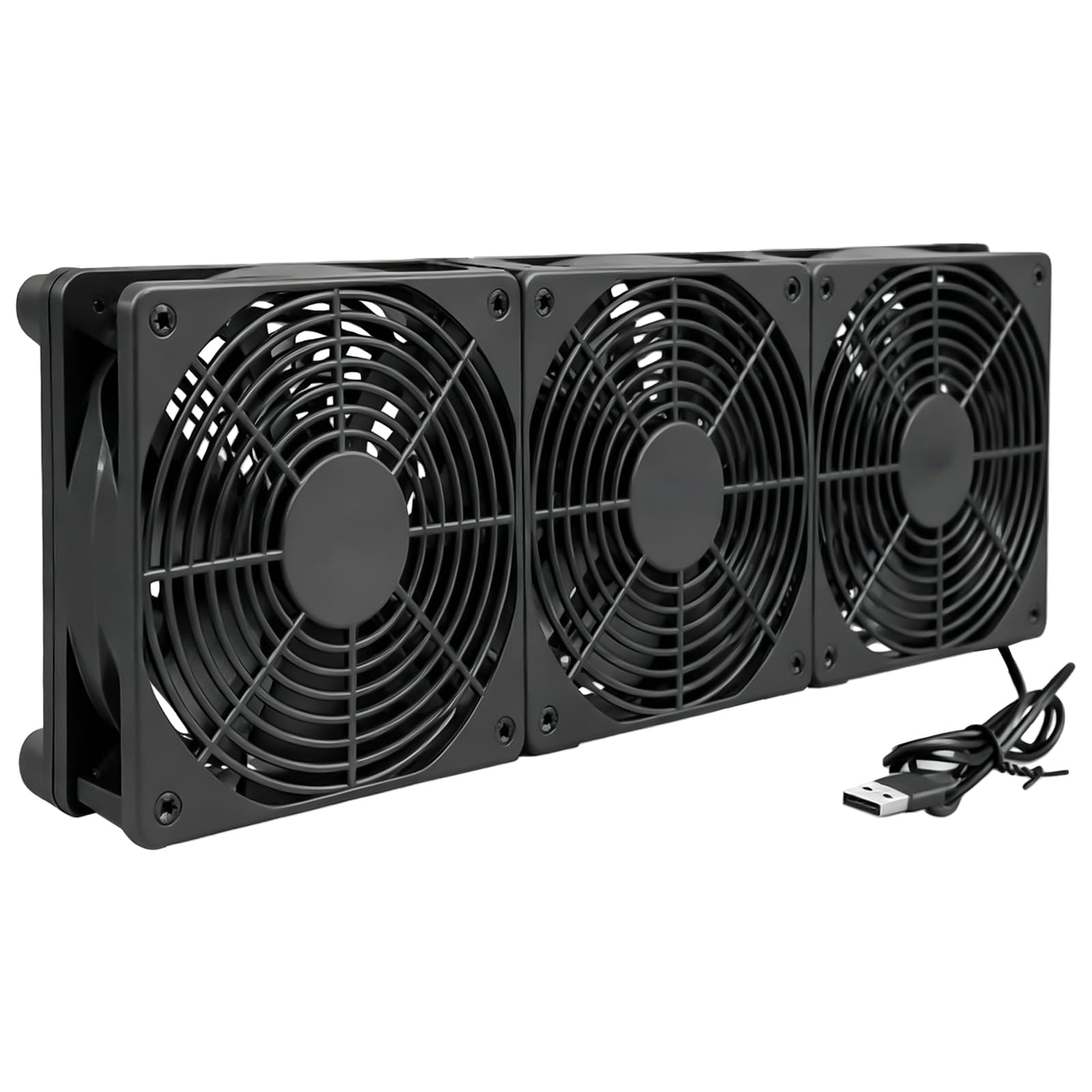 3 ventiladores USB de 120 mm: ventilador de carcasa de 120 mm, ventilador de ordenador, ventilador USB de 120 mm, juego de ventiladores de PC con 3 velocidades ajustables, ventilador axial de