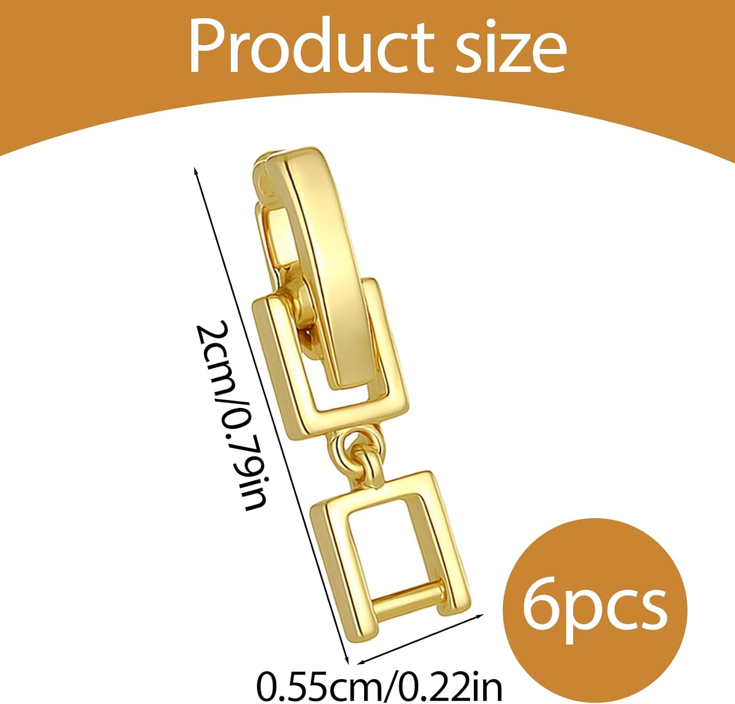 6 PCS Bracelet Extender Gold Clasp Necklace Bracelet Extender Women Foldover Clip Link Extensions for Necklace Extension Bracelets Extension Jewelry Making Bands Gold - Image 2