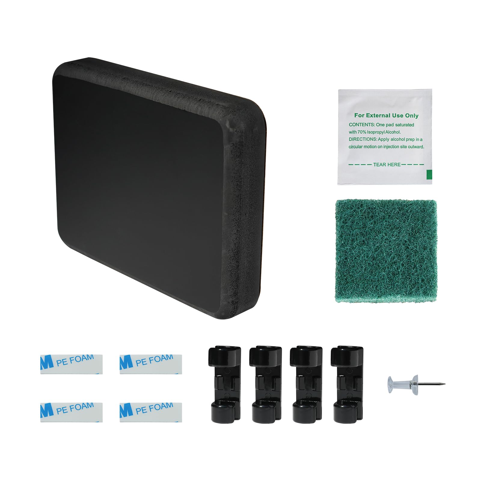 Black - Standard Size 4.5" x 3.5" x 0.75" Stern Pad, Screwless Transducer Mounting Plate kit, Marine-Grade Transducer Mounting Board Hardware Kit(NOT for Large 3D Scan Transducers)