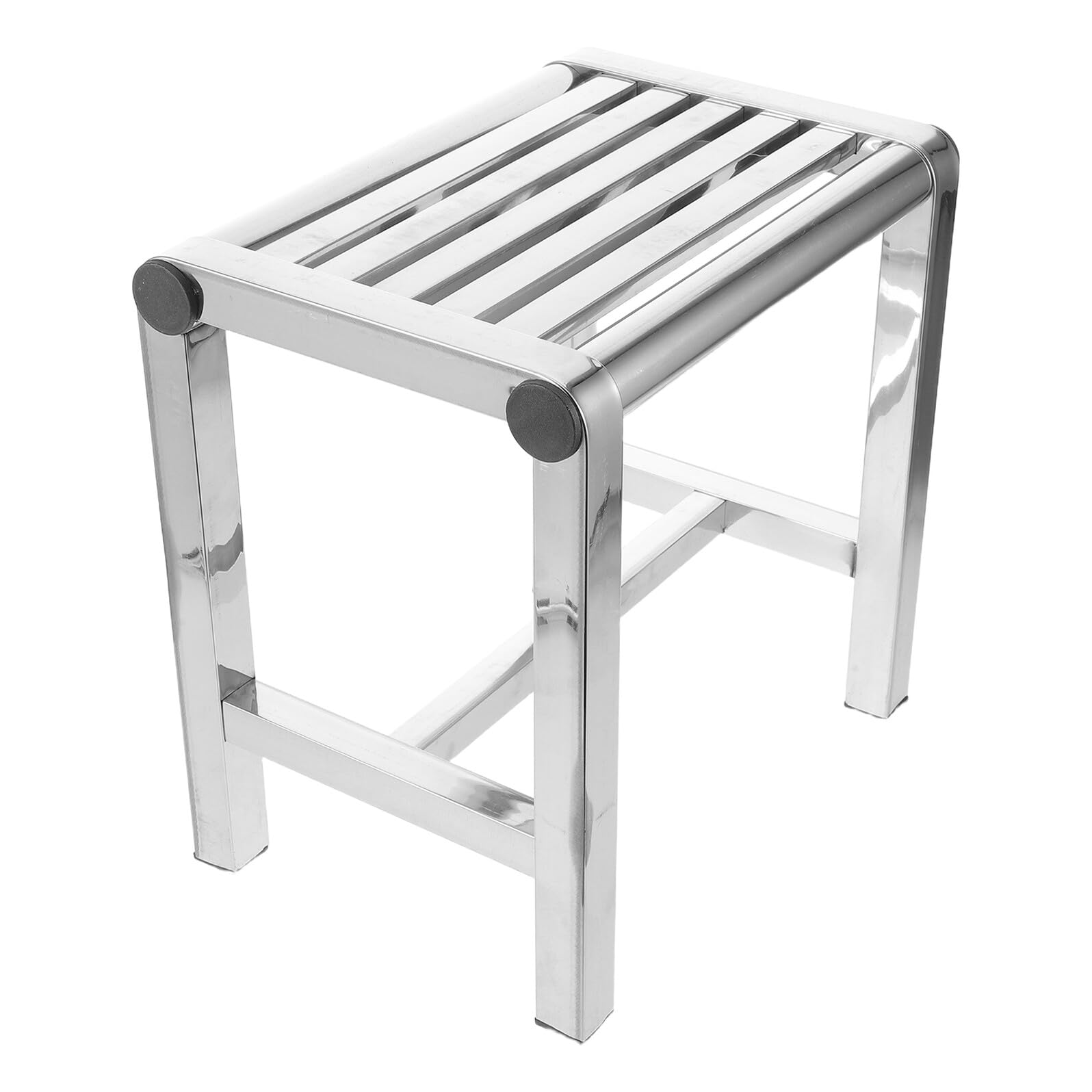 IMIKEYA Sgabello da bagno in acciaio inox e antiscivolo, panca compatta per doccia e cucina, sedile resistente 31 x 20 x 30 cm, adatto per casa, hotel e camera da letto
