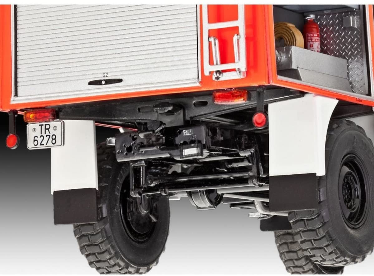 Revell Modellbausatz I Mercedes-Benz Unimog U1300L TLF 8/18 I Feuerwehrfahrzeug I 210 Teile I Maßstab 1:24 I für Kinder und Erwachsene ab 13 Jahren