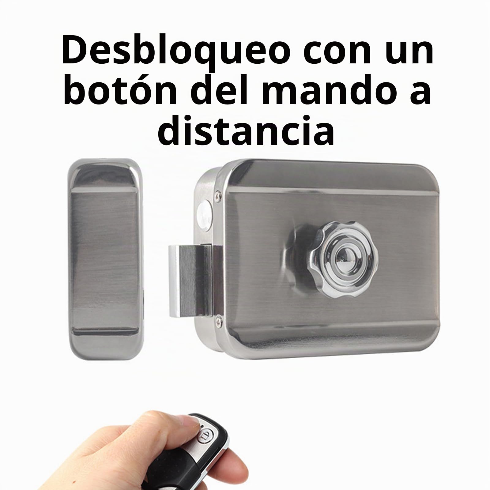 Cerradura Electrónica Inteligente Invisible de Puerta de Seguridad con Control Remoto, Negro