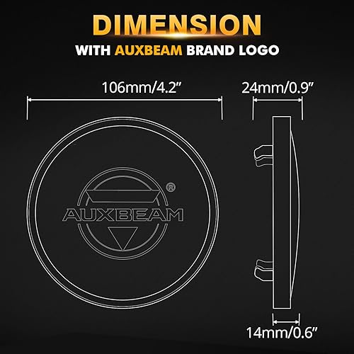 Miniatura 3 de Auxbeam Cápsulas LED redondas de 4 pulgadas y 72 W con cubiertas de luz negra, barra de luz de punto para todo terreno, luces antiniebla, luces