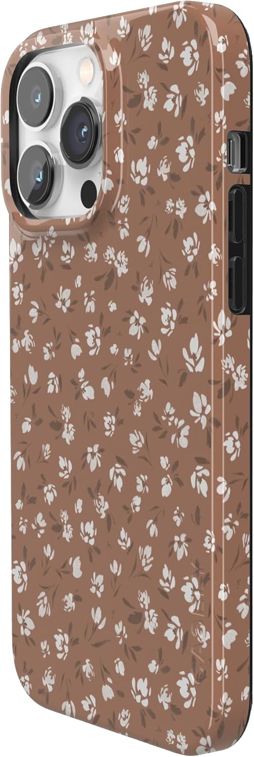 Casely iPhone 14 Pro Case | Mocha Meadow | Tiny Flowers | Compatible with MagSafe | Classic Ultra Slim Design