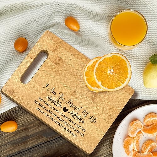 Tabla de cortar de bambú rectangular con asa miniatura 4