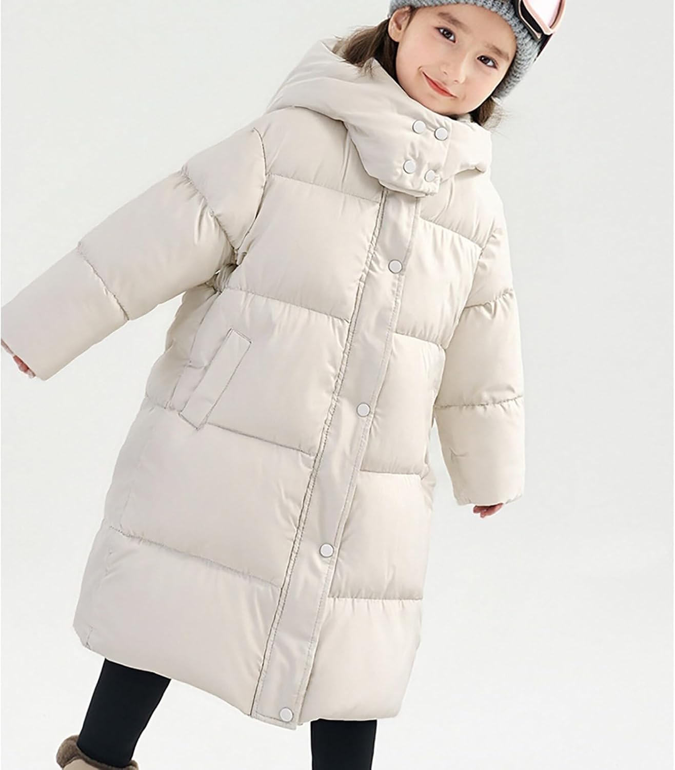 Teen Girls Long Puffer Jacket Kids Waterproof Warm Hooded Winter Down Dress Coat Toddler Windproof Snow Parka Outerwear