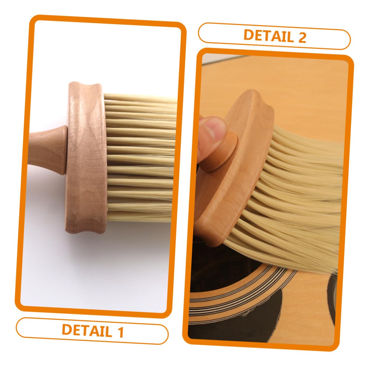 COSMEVIVI Wood Handle Guitar Strings Derusting Brush Musical Instrument Cleaning Brush