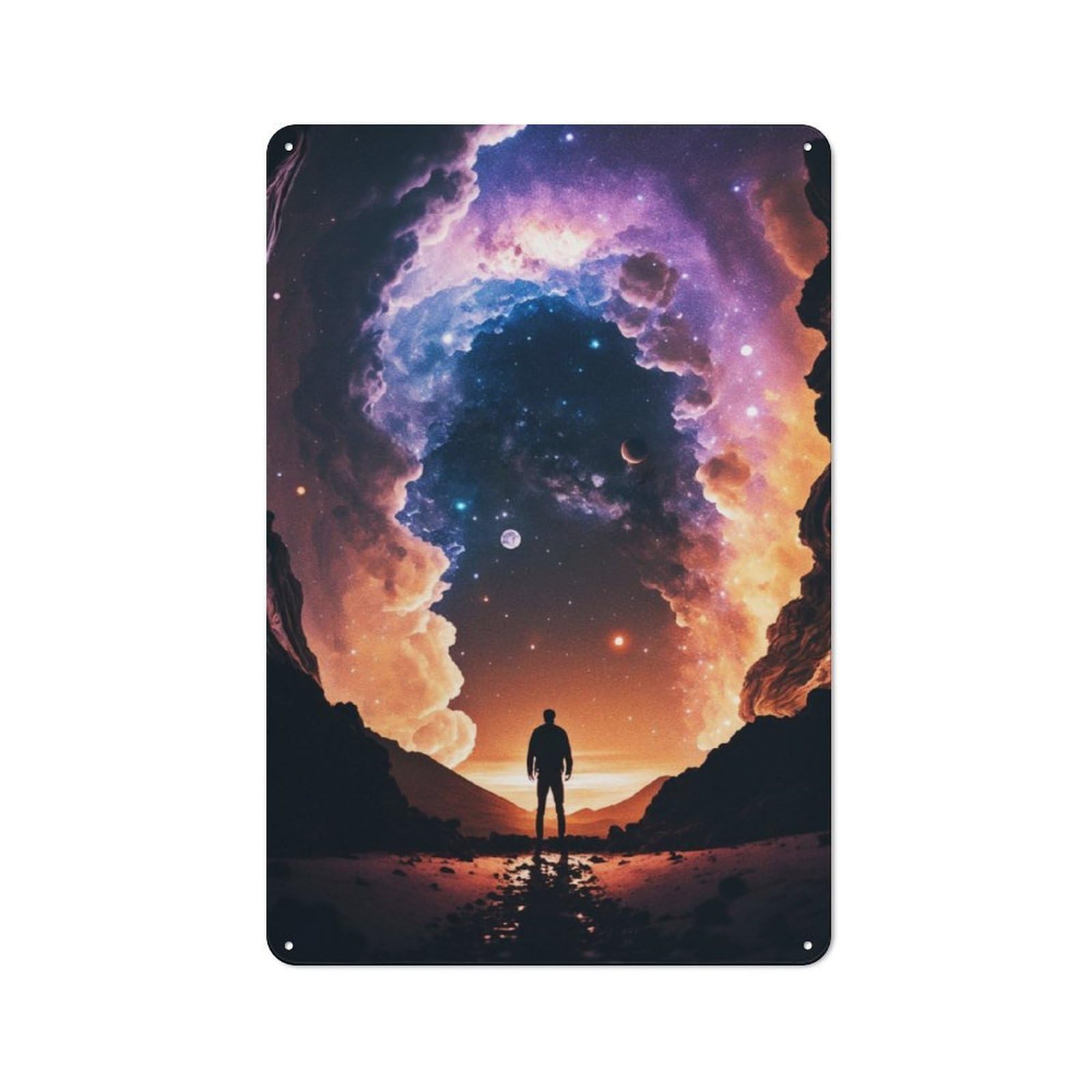Junmoney Fantasy Cosmic Illusions Bistro Style Tin Wall Sign 30X20cm, Shop Wall Decor For Takeaway, Bar, Kitchen Or Counter Area
