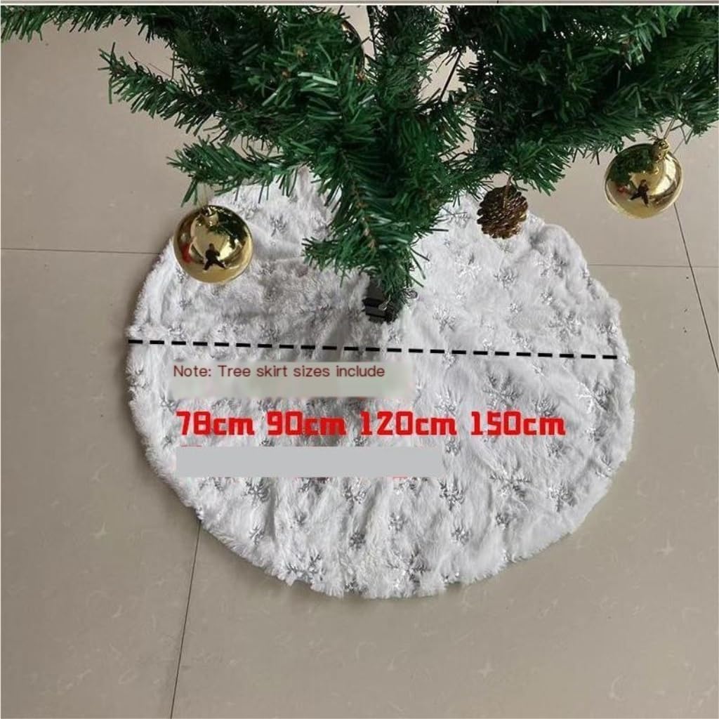 Tree Skirt Christmas Christmas Tree Skirt Silver Sequins Imitation Snowflake Embroidery Tree Skirt Christmas Tree Skirt Decoration Christmas Skirt Tree(90cm)