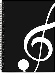 Blank Sheet Music Composition Manuscript Staff Paper Art Music Notebook Black 100 Pages 26x19cm (Black)