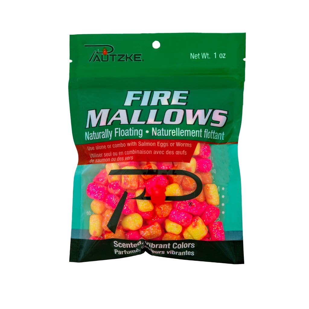 Fire Mallows Floating Fishing Bait, Assorted Garlic Scented Marshmallow Trout Bait, Soft Buoyant Hook Dough for Steelhead Salmon Panfish, 1 oz