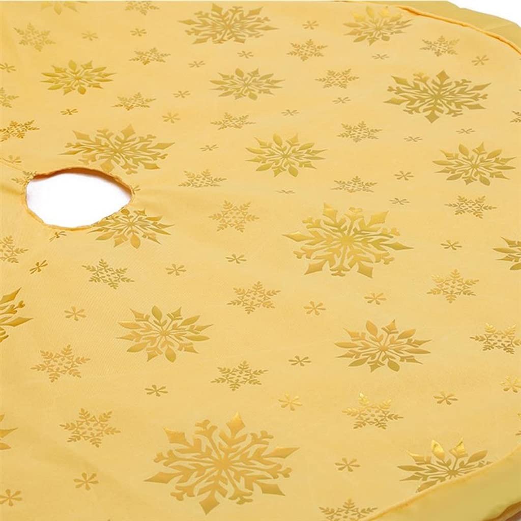 Tappeto Albero di Natale, Gonna dell'albero di Natale 48 Pollici Xmas Tree Mat Tappeto Buon Decorazioni for la Famiglia Albero Natale Capodanno Festa Forniture(Gold)