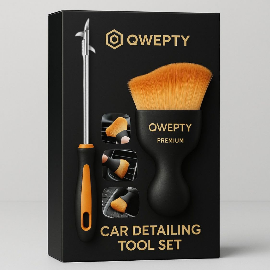 3 in 1 Car Tire Stone Remover Hook Rust-Resistance Tire Groove Stones Cleaning Tool for Motor Bike Truck Tyre Protector Repair With FREE Car Interior Cleaning Soft Brush COMBO-(Built-In Screwdriver)