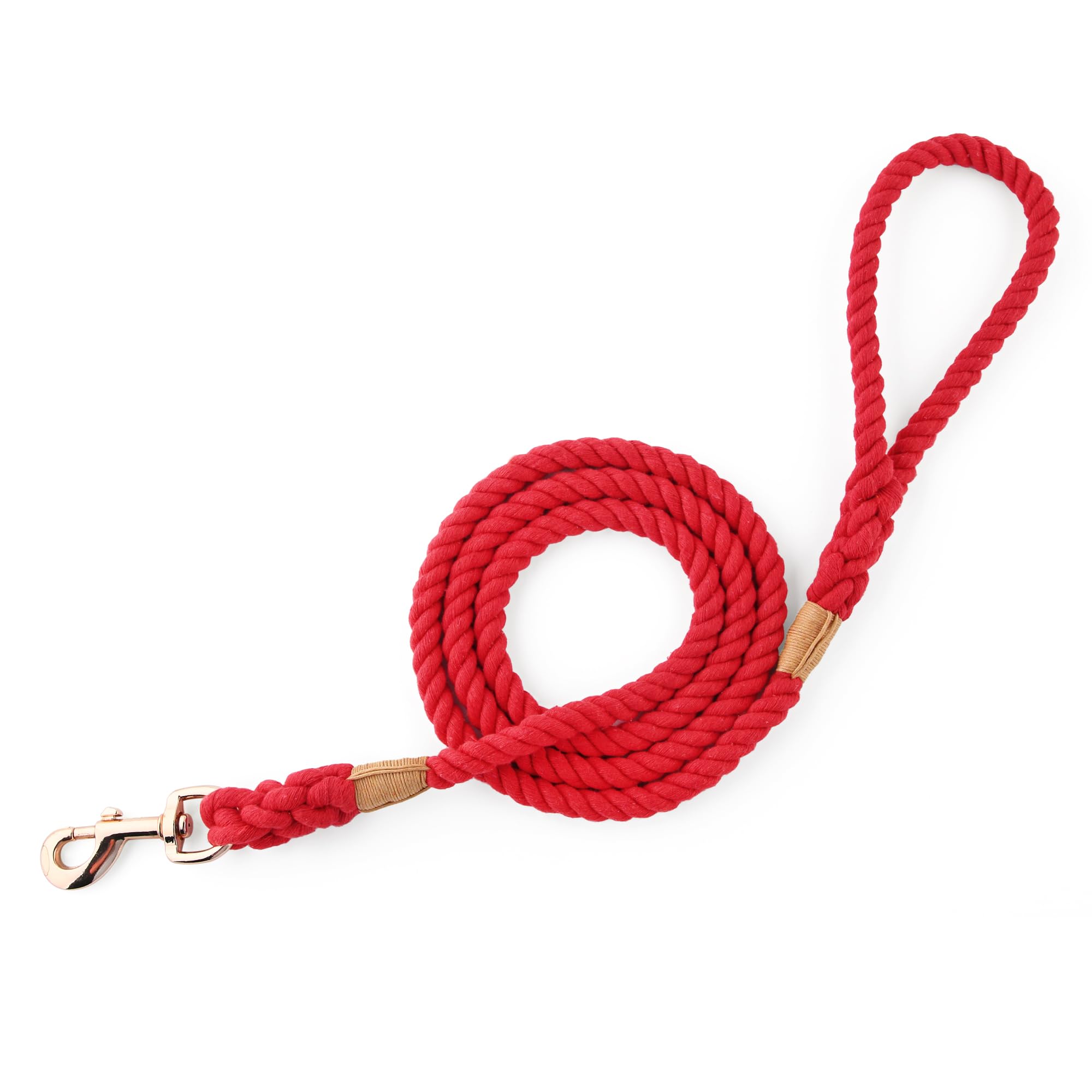 Snootiful Hound Cotton Rope Dog Lead - 150cm - Bright Colours - 100% Cotton (Red) - Image 3