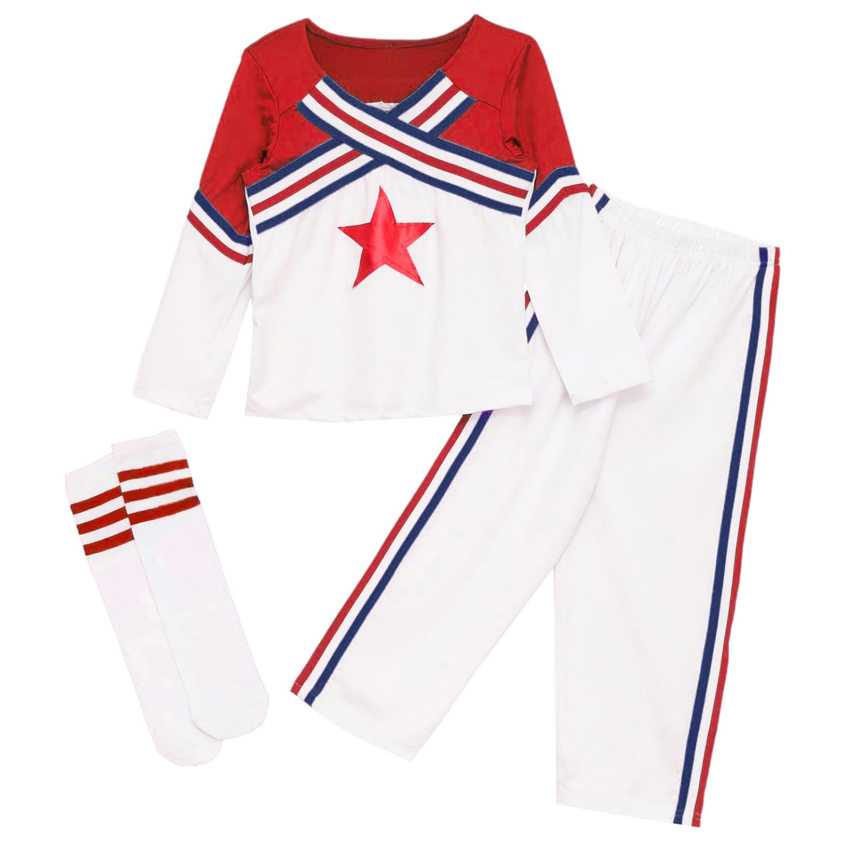 Riismen Kids Boys 3 Pcs Cheer Leader Uniform Sets Shell Tank Top with Pants Cheerleading Dance Outfit Type B Red 13-14 Years