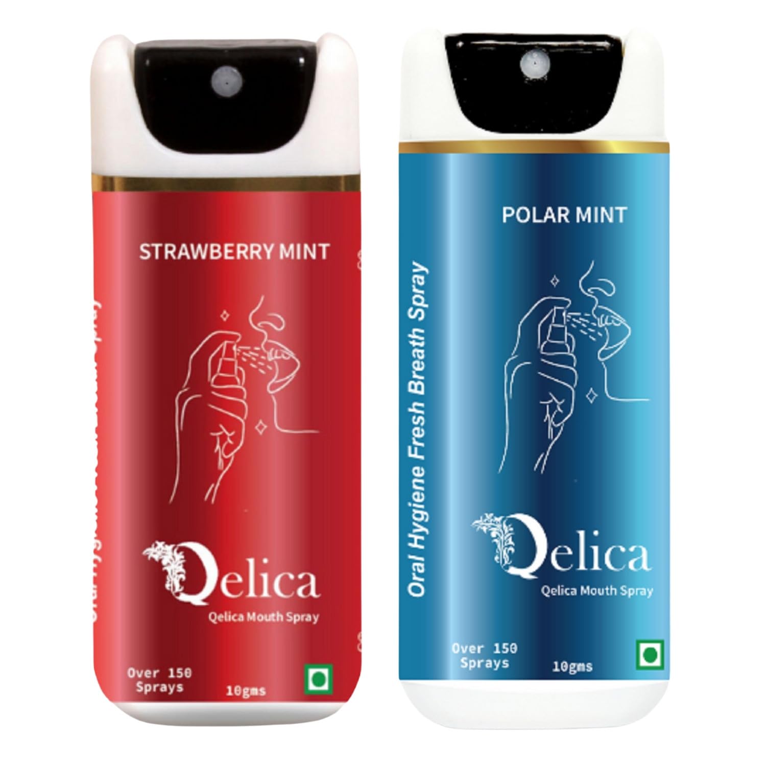 QELICA Love Special Men & Women Strawberry Mint and Polar Mint Instant Mouth Freshner Spray | Longlasting Freshness, Gumand Tooth Protection |Multi | 10 G (Pack of 2)-image-24