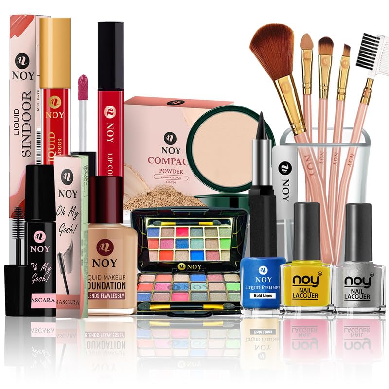 NOY Makeup Kit For Women Full Set Mystical Styles Moisturizing, Hydrating & Breathable For All Types Of Skin NO#813 (All In One Makeup Set 15 Pieces)