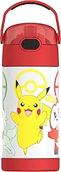 Thermos Garrafa infantil Pokemon Funtainer, aço inoxidável, 350 ml, azul