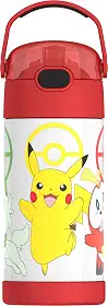 Thermos Garrafa infantil Pokemon Funtainer, aço inoxidável, 350 ml, azul