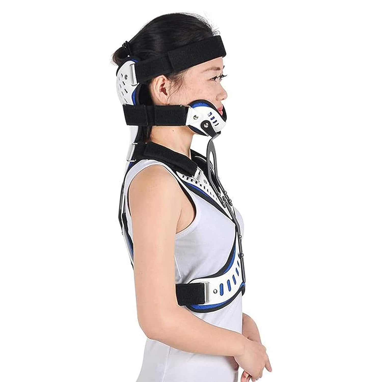 Cervical Thoracic Orthosis, Adjustable Head Neck Chest Thoracic Halo Brace, Fracture Fixation Cervical Vertebra Rehabilitation Support