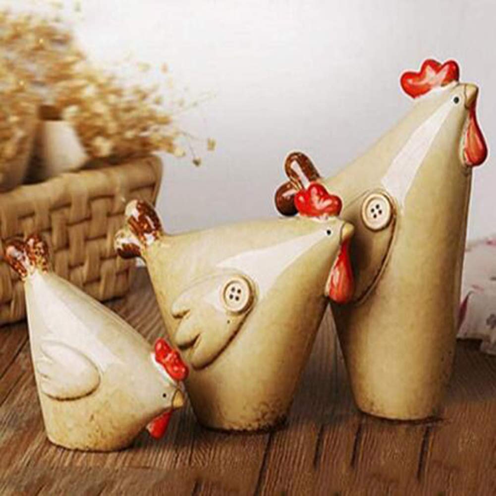 Ozdoby, kurczak ceramiczny ornament prezent nowoczesna kolorowa dekoracja salon stół urocze zwierzę rzeźba rzemiosło biuro biurko dekoracje wielkanocne