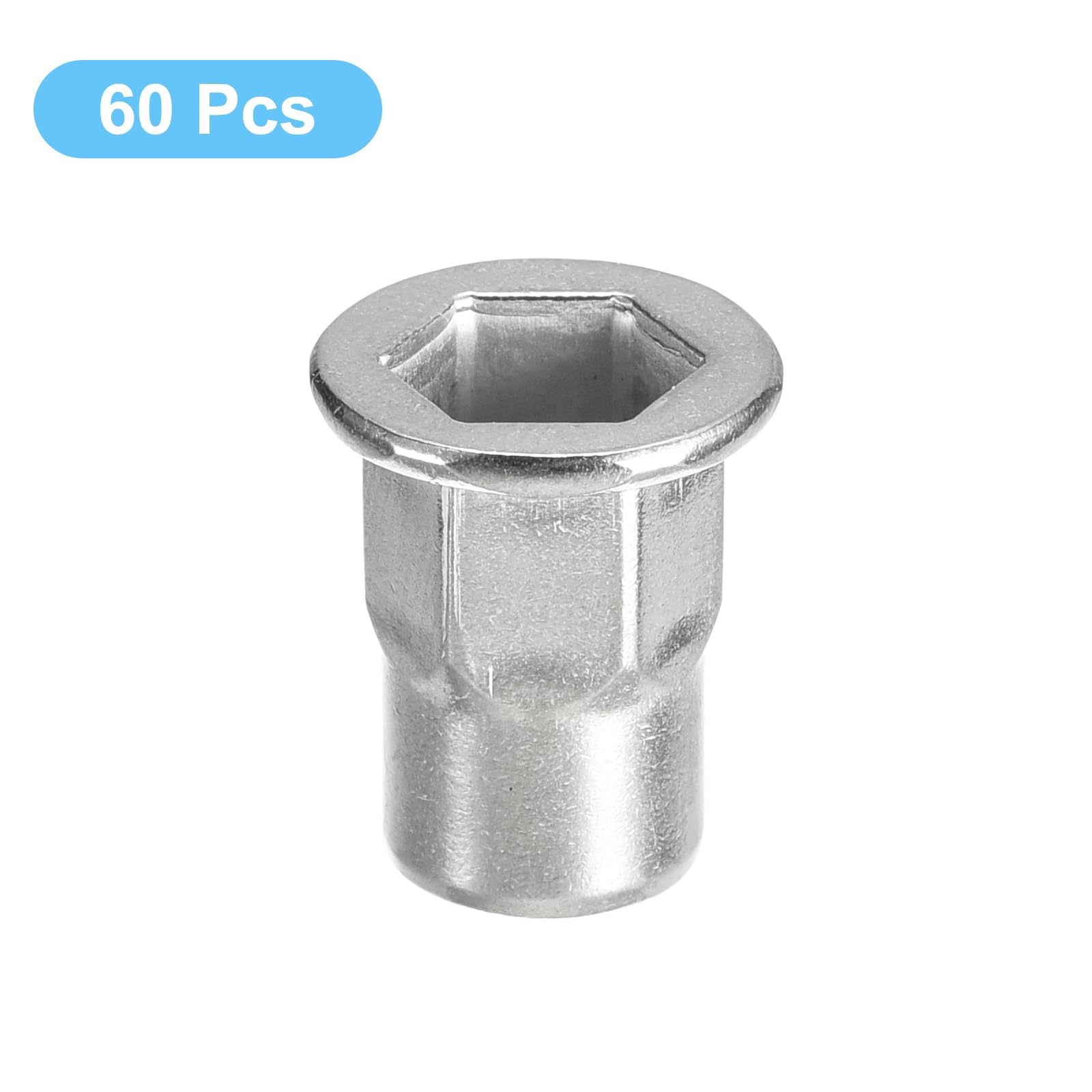 304 Stainless Steel Big Sinking Head Nut 20 Pcs M4-M10 Threaded Rivet Insert Nutsert Cap Rivet Nut,Blind Hole M6 - View #12