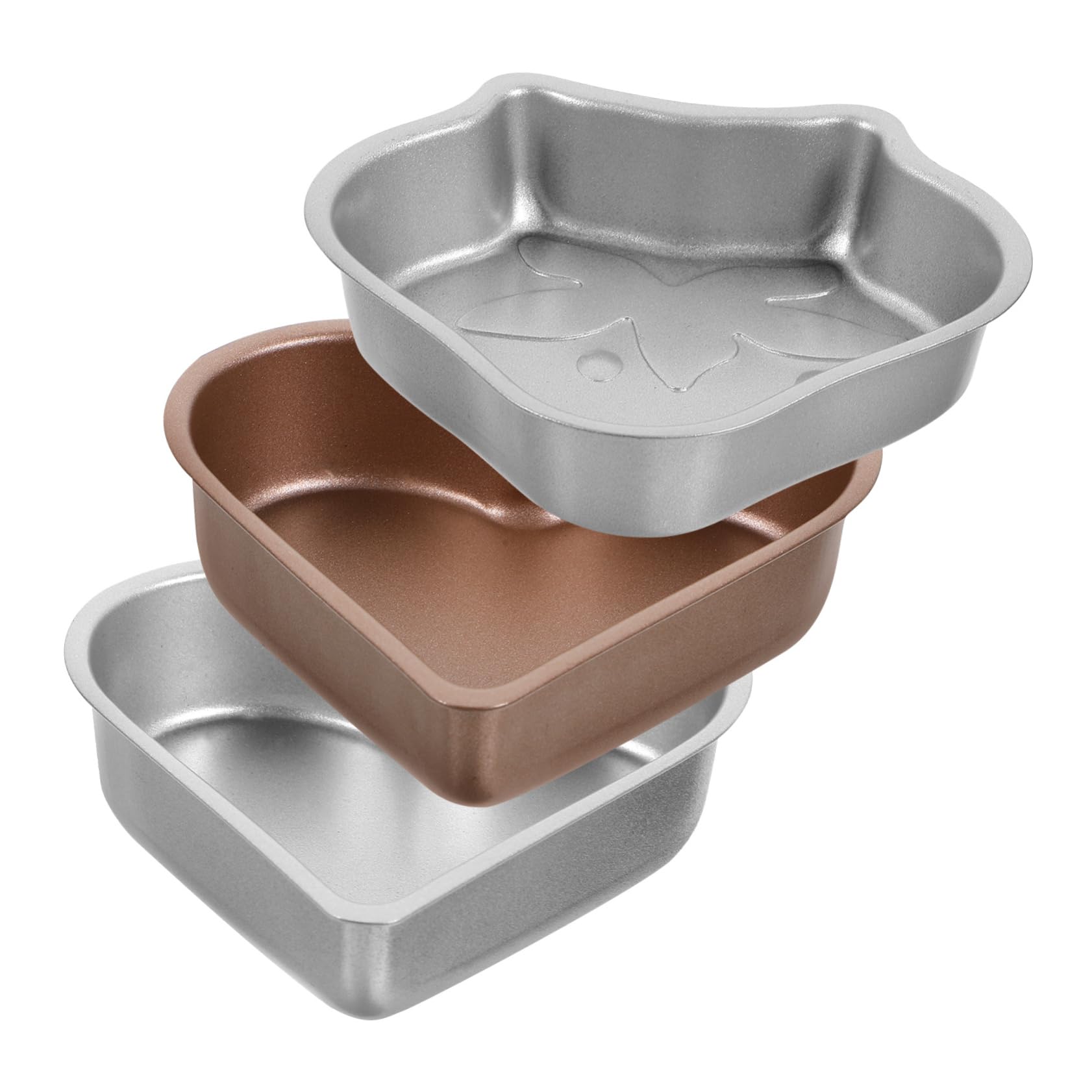 Cabilock 5 Juegos Mini Molde Para Pastel Molde En Forma De Corazón Molde Muffins Moldes De Gelatina Antiadherentes Bandeja Para Hornear De Bricolaje Acero De Alto Carbono 3 Piezas * 5
