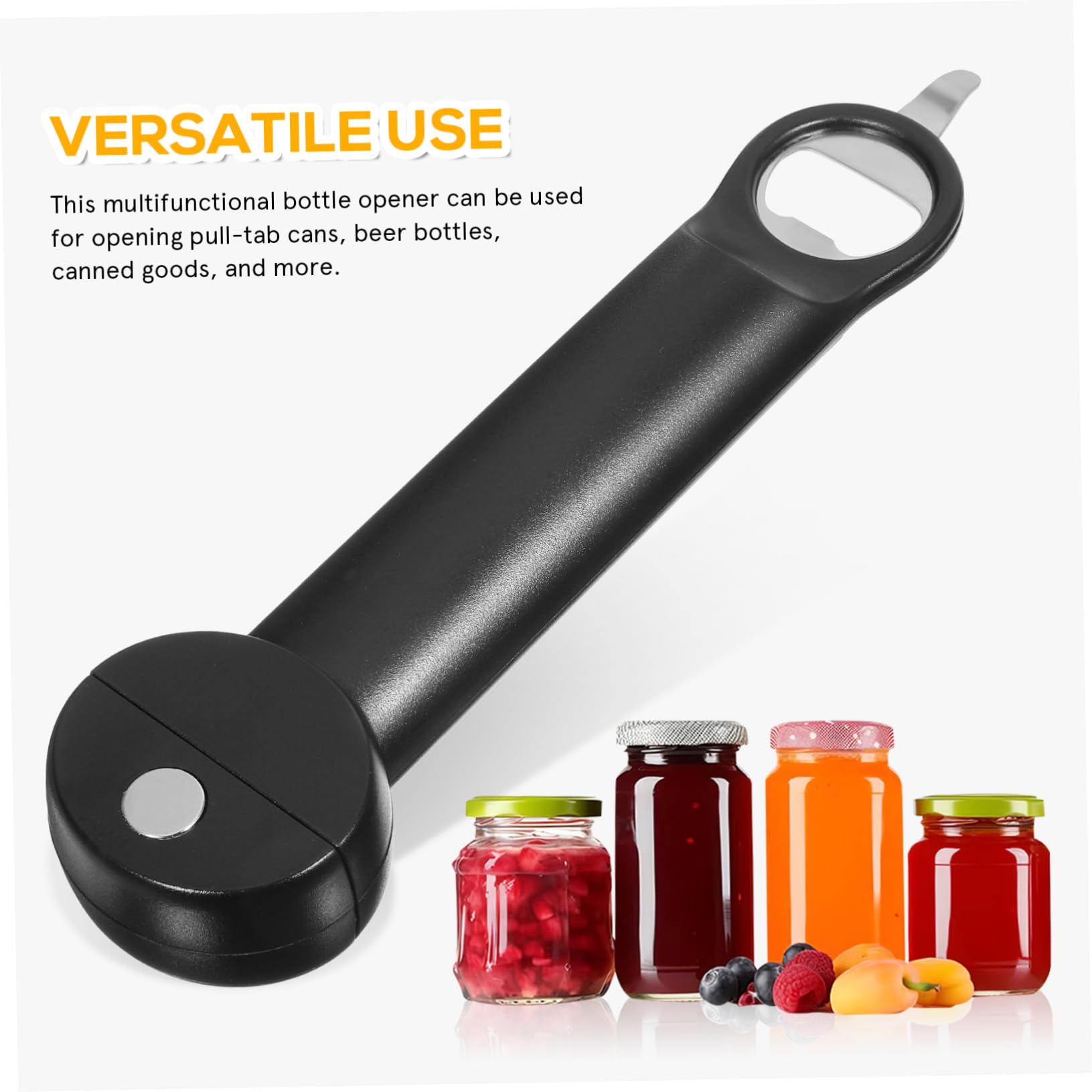 Cabilock 5piezas Abridor De Tarros Multifuncional Retráctil Inoxidable Abrebotellas Ergonómico Mango Antideslizante Para Latas y Frascos Para Mayores y