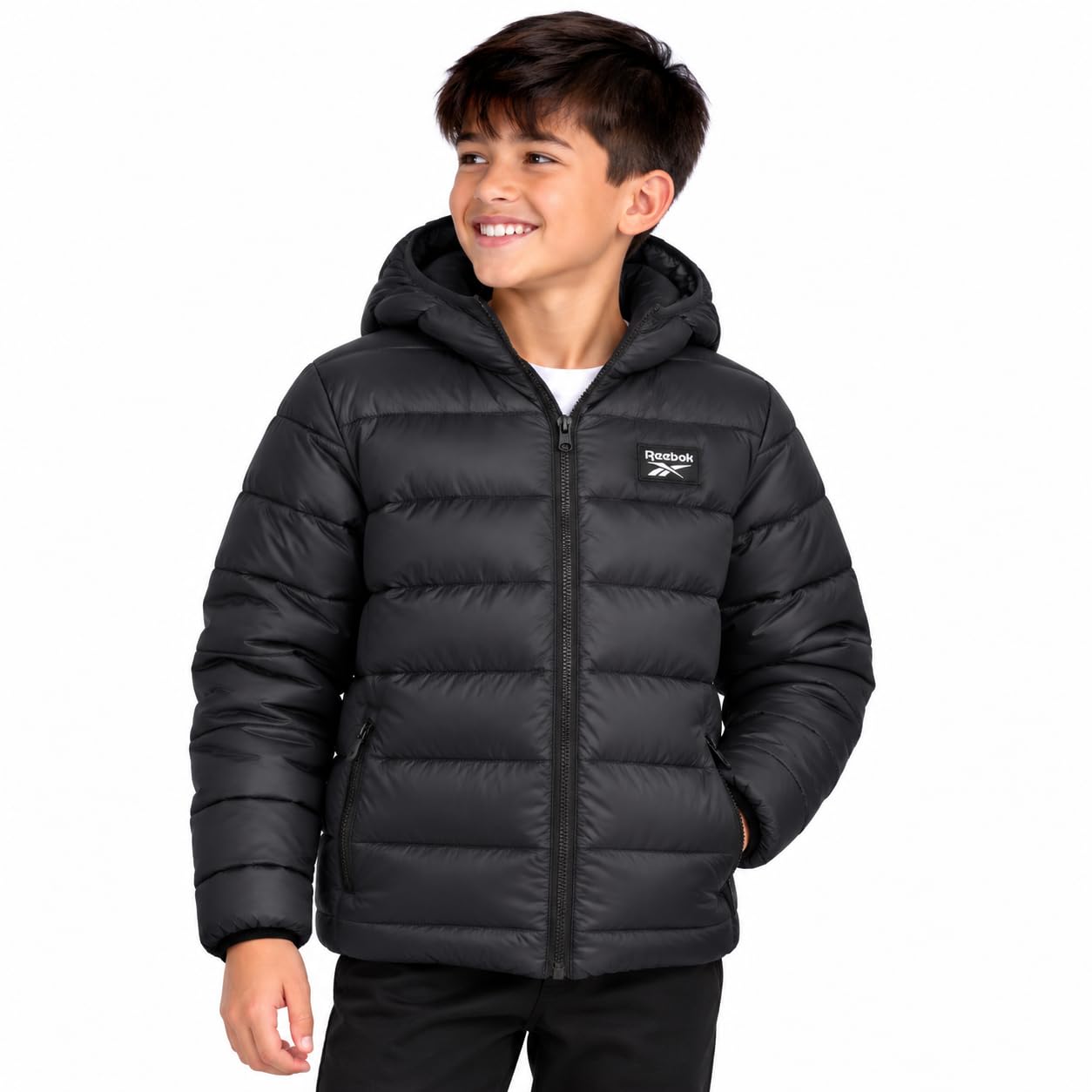 Reebok Boys Puffer Jacket Insulated Quilted Hooded Winter Coat Outerwear