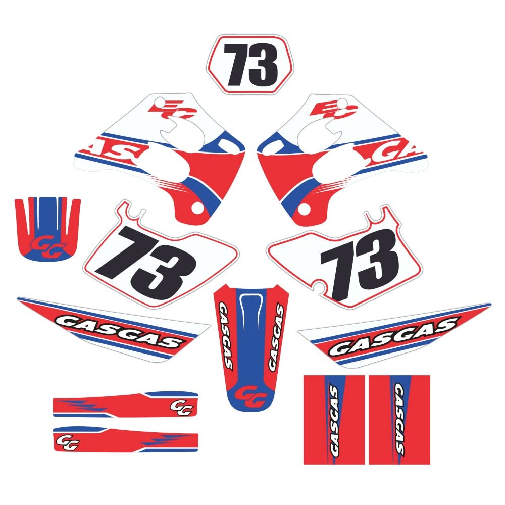 Rénovation carrosserie Gas-Gas EC 98-01 kit autocollants moto enduro contre rayures