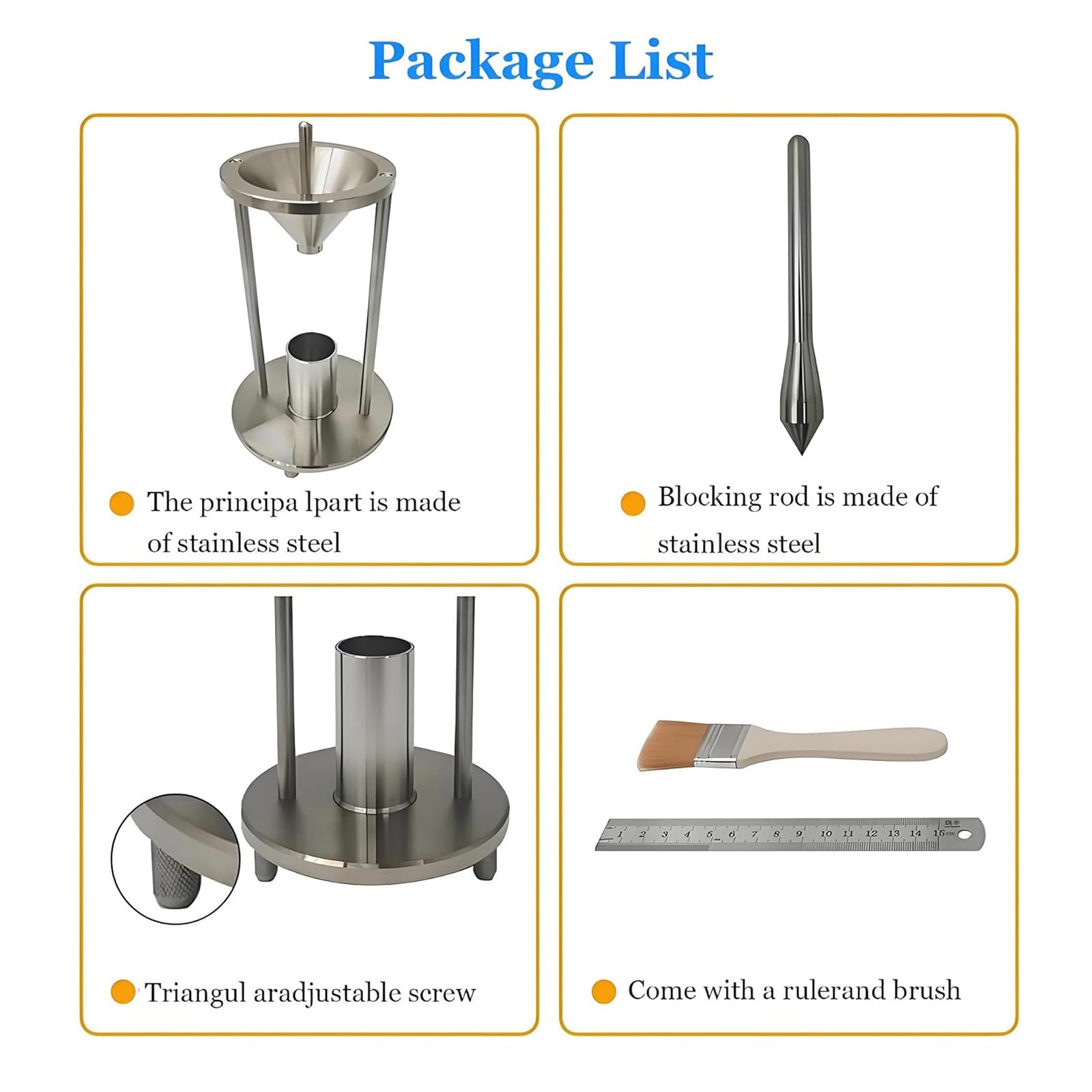 This Bulk Density Tester, 12.7mm Volumeter for Chemical Powder Analysis, Stainless Steel Stacking Density Meter for Material Quality Control