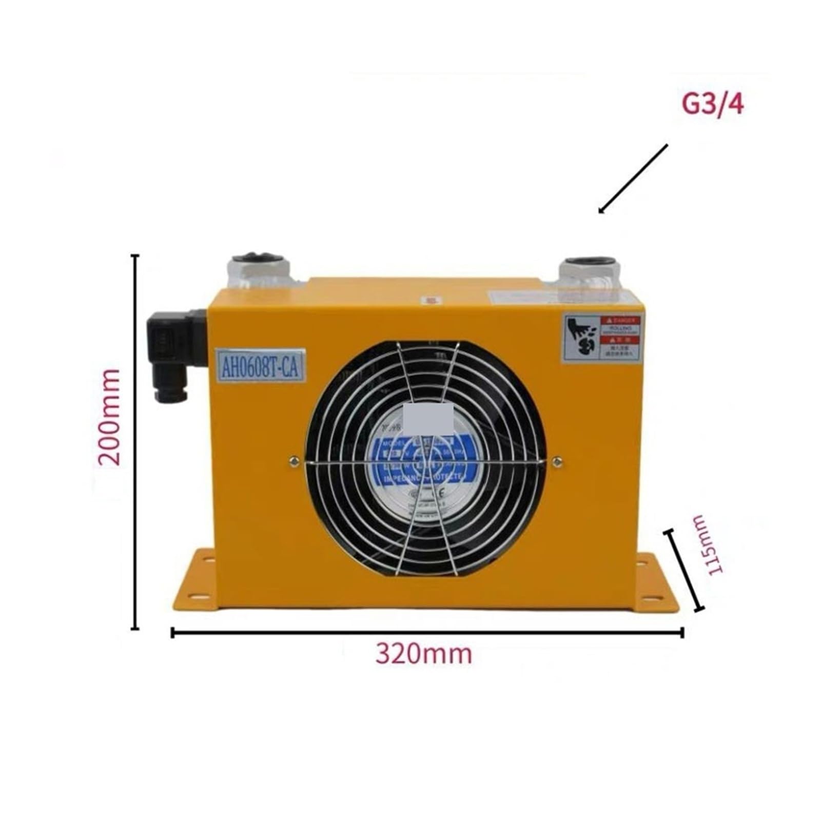AH0608T Enfriador de aire hidráulico Intercambiador de calor de aleación de aluminio Unidad de enfriador de aceite Condensador de intercambiador de calor de aluminio Operación estable
